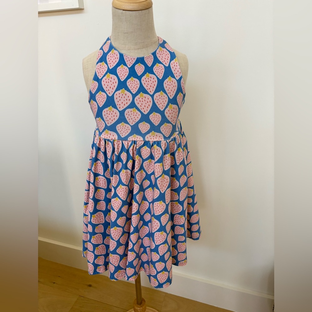 Charming Kids Strawberry Dress - Pink and Blue